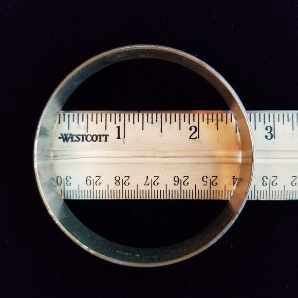 Vintage Monet Silver Tone Bangle Bracelet, Textured Brushed Matte Silver Pattern - Picture 7 of 12